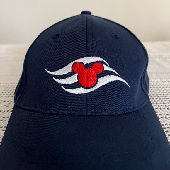 Disney Cruise Line Mickey Mouse adjustable baseball hat navy, beige, white & red - Picture 2 of 8